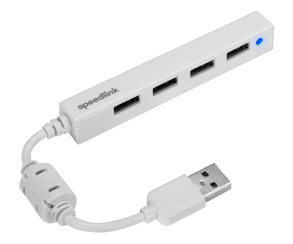 Hub USB SPEEDLINK SNAPPY SLIM USB Hub, 4x USB 2.0 biały SL-140000-WE